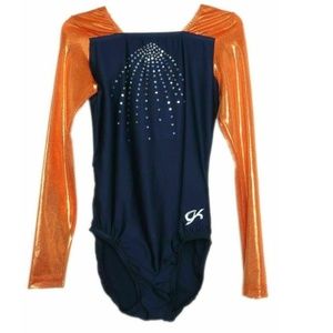 GK Elite Sequined Orange/Black Gymnastics AS